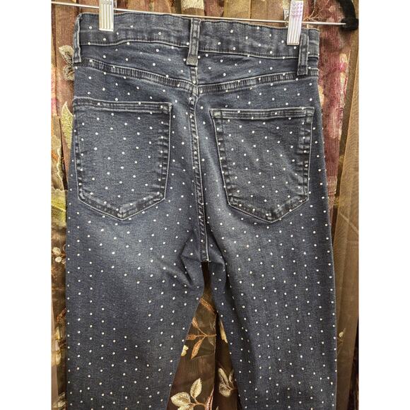 Top Shop Moto Jamie High Rise Skinny Denim Jeans Rhinestone Women Size 28 - Picture 11 of 13